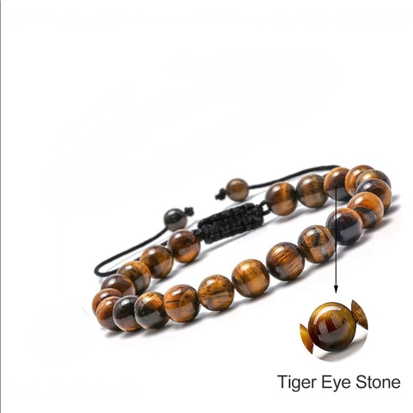 (BRAND NEW) MENS TIGERS EYE BRACELET. - Picture 2 of 3
